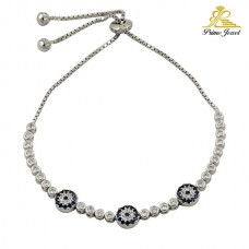 Gümüş Nazar Boncuklu  Bilezik/Bileklik     